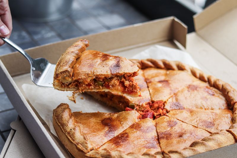 Classic Detroit-style cheese pizza at Jet's pizza