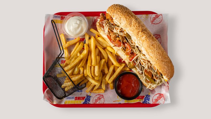 Veggie Philly sub sandwich Jet's pizza
